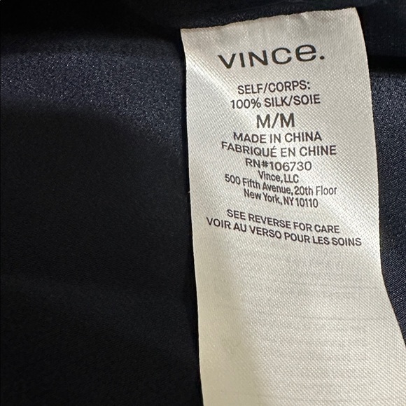Vince Silk Black Blouse Size Medium euc - Picture 4 of 5
